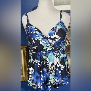 Swimsuits For All Blue and White Tankini